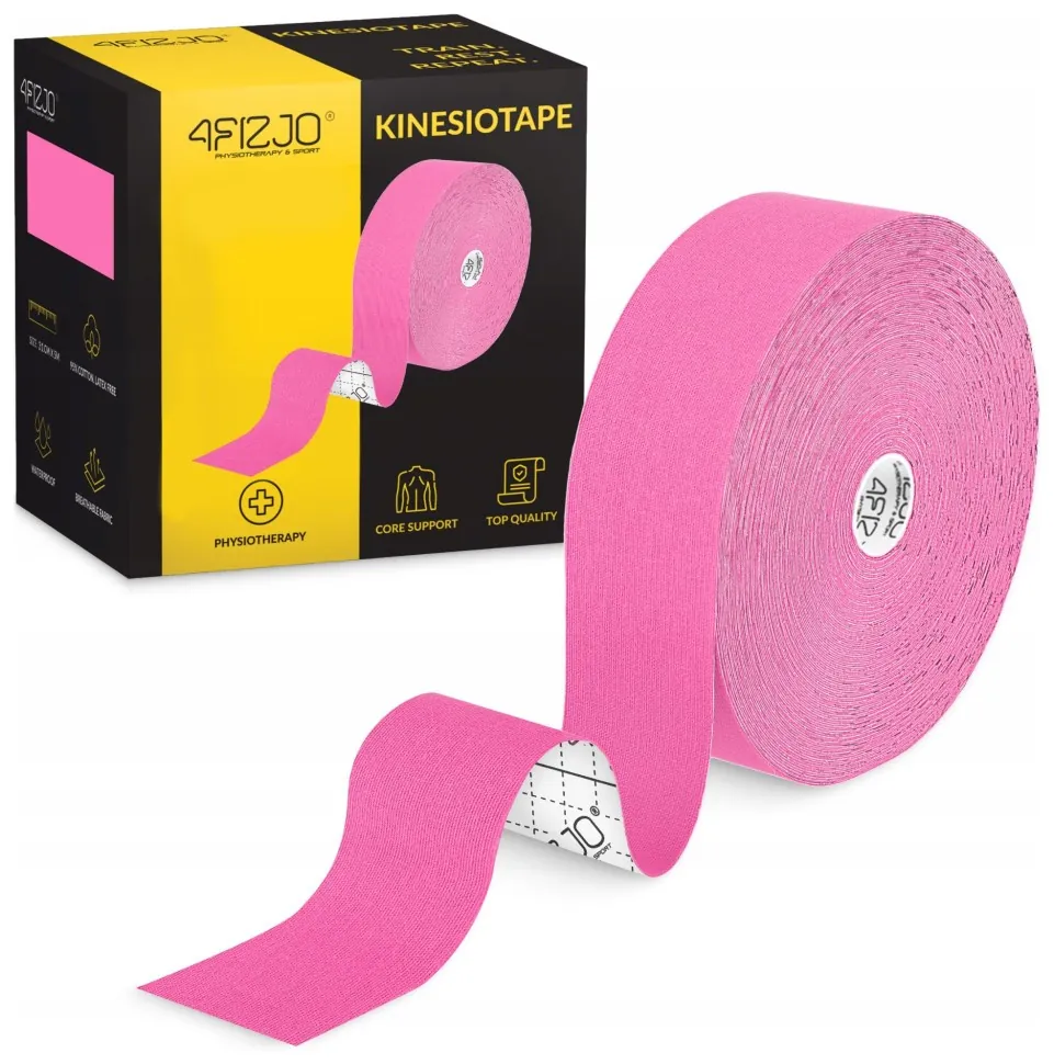 Стрічка кінезіологічна (кінезіо тейп) 4FIZJO 5 см x 31 м Pink (P-5905973405553) (LFP-5905973405553)