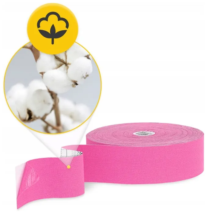 Стрічка кінезіологічна (кінезіо тейп) 4FIZJO 5 см x 31 м Pink (P-5905973405553)