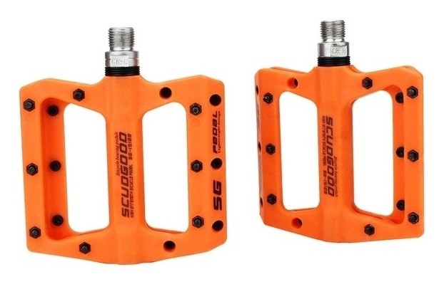 Педалі MTB ScudGood нейлону з метал. шипами на пром. підшипні. чорний (помаранчевий), укр, укр