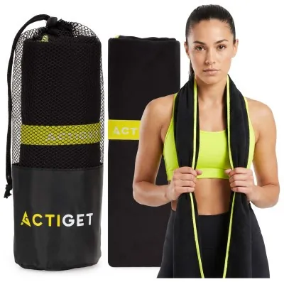 Рушник спортивний Actiget 180 x 100 см з мікрофібри ACT0189 Black
