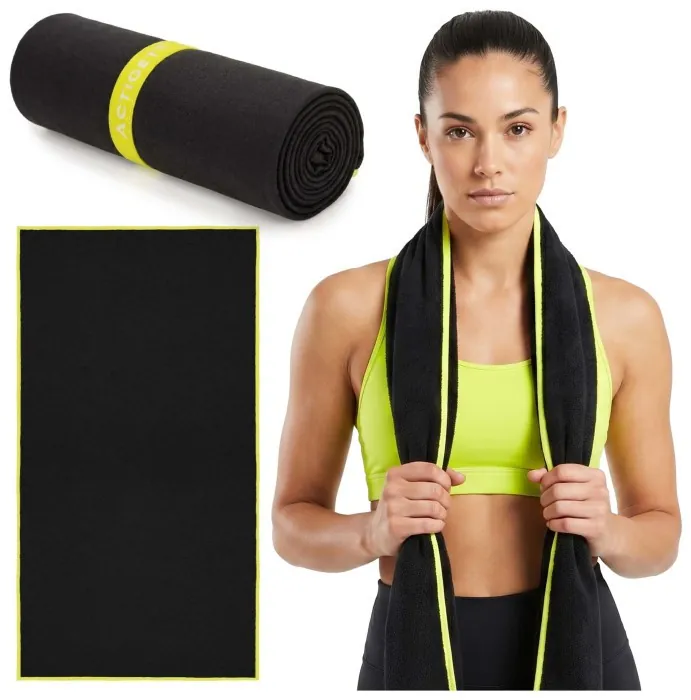 Рушник спортивний Actiget 180 x 100 см з мікрофібри ACT0189 Black