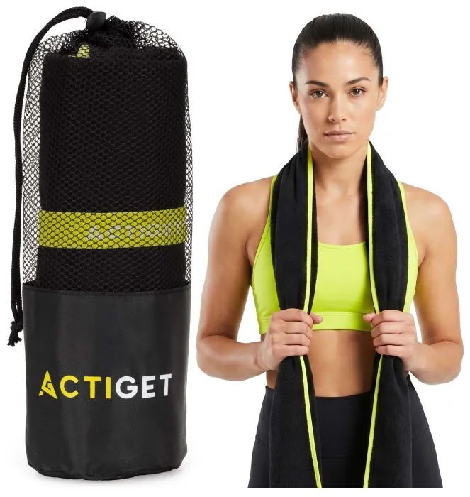 Рушник спортивний Actiget 180 x 100 см з мікрофібри ACT0189 Black