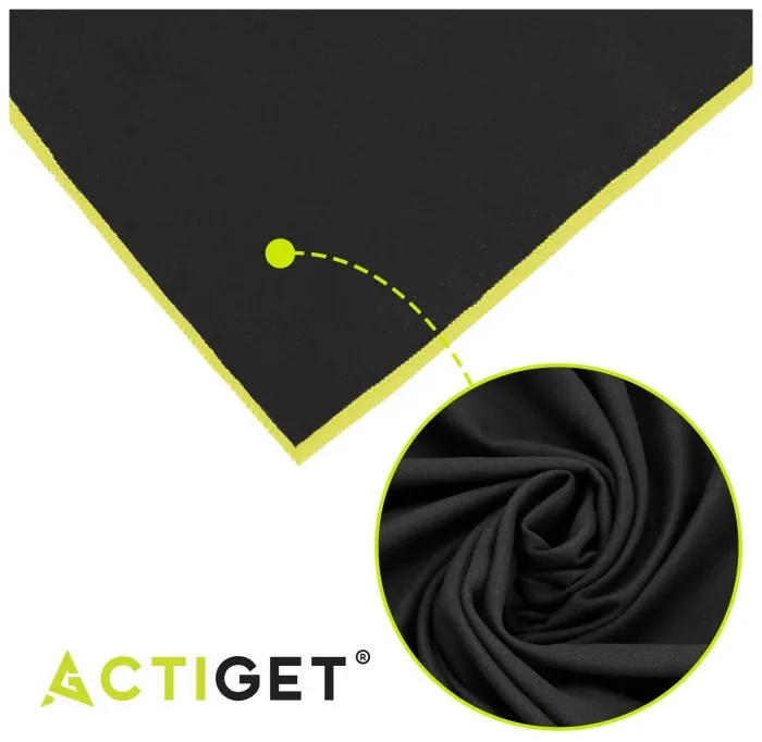 Рушник спортивний Actiget 180 x 100 см з мікрофібри ACT0189 Black