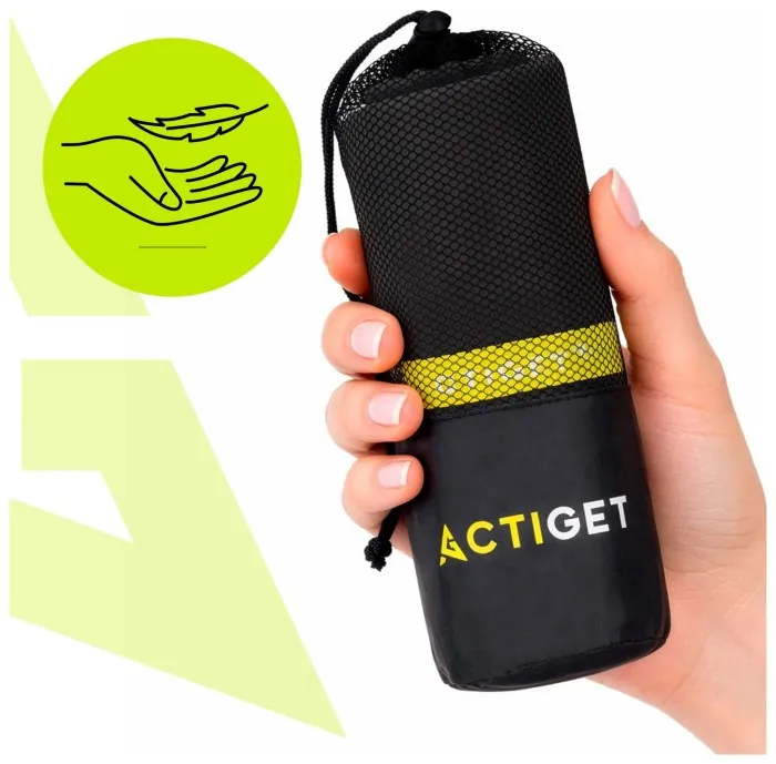 Рушник спортивний Actiget 180 x 100 см з мікрофібри ACT0189 Black