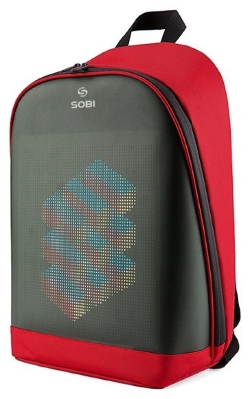 Рюкзак Sobi Pixel Plus SB9707 Red із LED екраном, укр