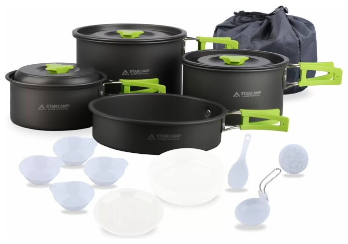 Набор посуды для кемпинга Starcamp Cookware set 3-4 HX-CK07 black