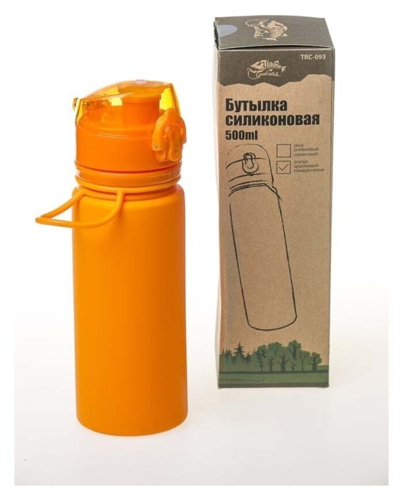 Бутылка TRAMP силиконовая 500мл, Оранжевый