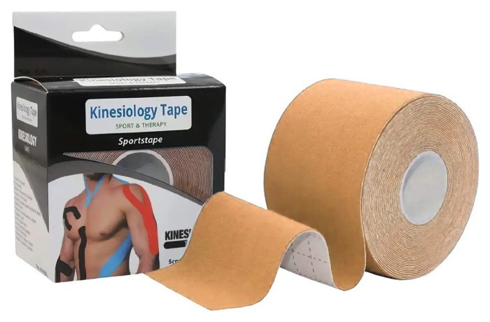 Кинезиологический тейп EasyFit Kinesio бежевый