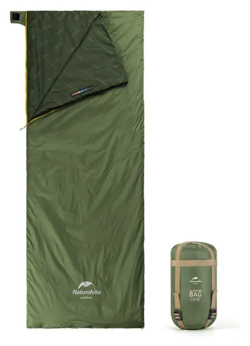 Спальний мішок Naturehike LW180 Mini NH21MSD04, правий, темно-зелений