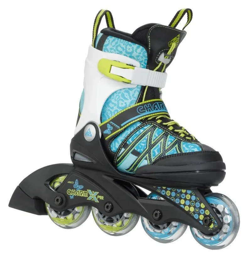 Роликові коньки дитячі K2 CHARM X PRO S (29-34) 170-205мм Light blue/lime/black (3050209) (170-205мм)