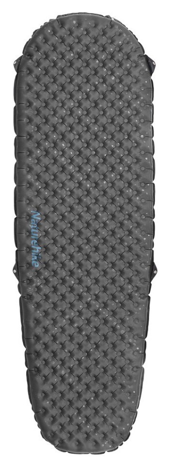 Матрас туристический надувной одноместный Naturehike CNH22DZ018, сверхлегкий, 183х58х7 см, серый, для туризма с мешком для надува.