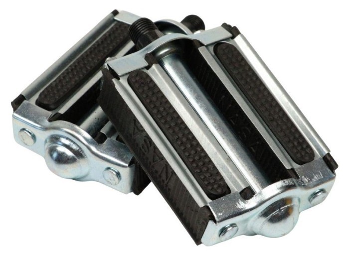 Педалі Сталь + пластик 100*75мм VLT JD-012 срiблястий з чорним насипний 14*1,25 AM (брендоване пакування), укр, укр