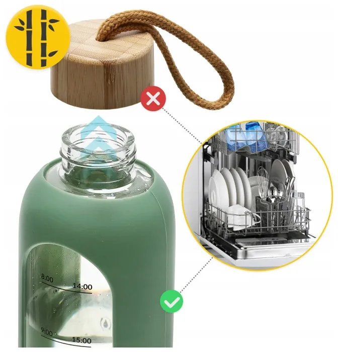 Бутылка для воды спортивная 4FIZJO 1000 мл стеклянная Olive (P-5905973403900)