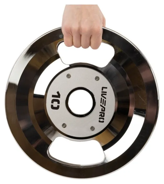 ББлинные диски стальные 2 Handle металлическая втулка LiveUp LP8338-10 ø51мм 10кг серый