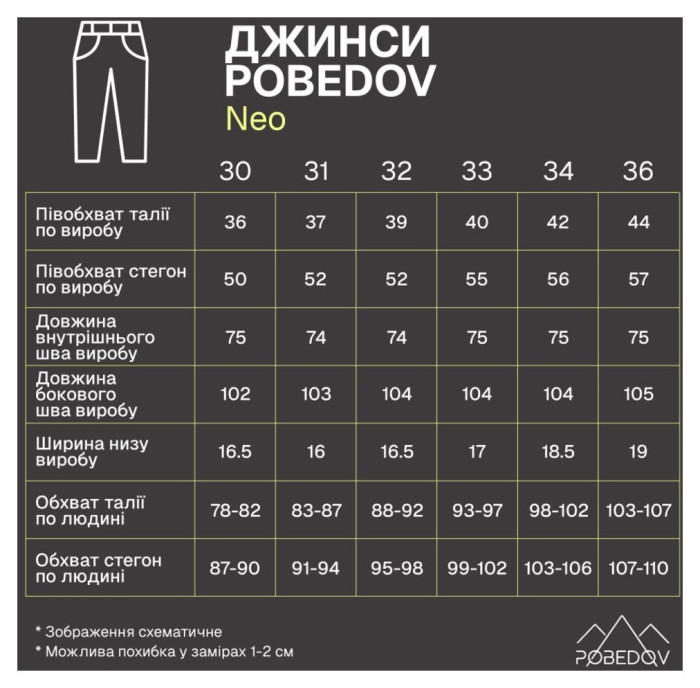 Повседневные мужские джинсы Pobedov черные, Джинсы Pobedov Neo мужские черные
