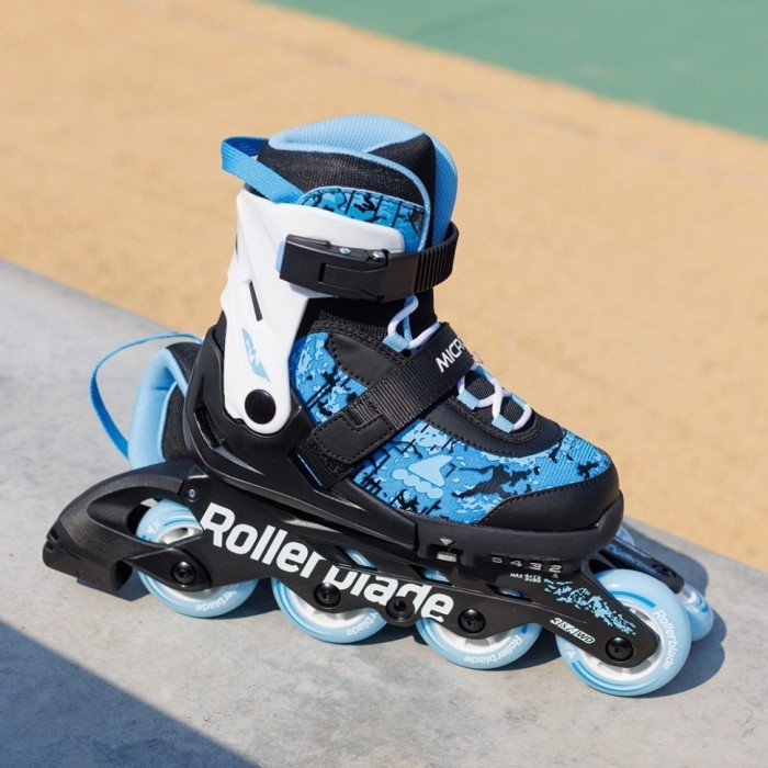 Ролики Rollerblade Microblade SL black-sky blue (тест)