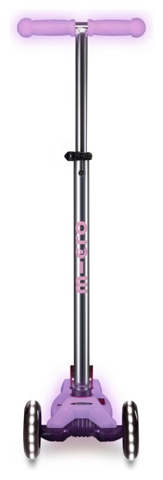 Самокат MICRO серії "Maxi Deluxe Glow LED" – СЯЙНИСТО-ПУРПУРОВИЙ (до 50 kg, 3-х колісний, світло), укр, укр