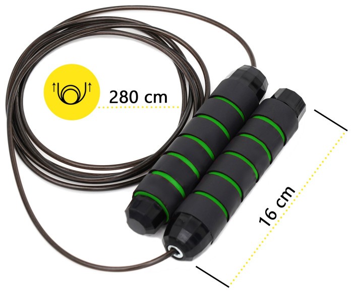 Скакалка скоростная для кроссфита Cornix Speed Rope Classic XR-0148 Black/Green