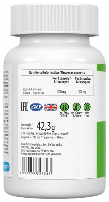 Acetyl-L-Carnitine - 60 caps