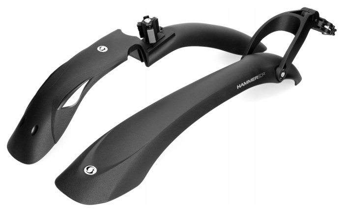 Комплект крыльев 24"-29" SIMPLA Hammer 3 SDE, SPEEDclamp mounting быстросъемный крепеж, черный с белыми вставками