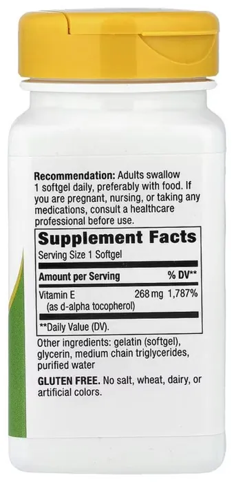 Vitamin E D-Alpha Tocopherol - 100 Softgels
