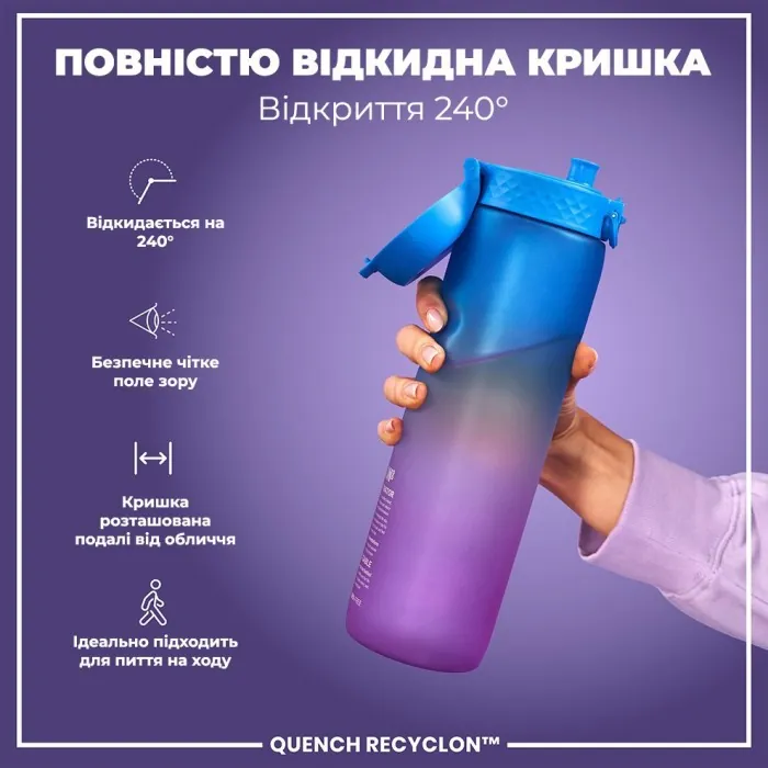 Картофель для воды ION8 1000 мл. BPA Free, Times To Drink, (ЭКО бутылка) BPA Free, Blue & Pink