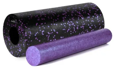 Массажний ролик (ролер) гладкий PowerPlay PP-4348 2 in 1 EPP Foam Roller Чорно/Фіолетовий (33x14см.)