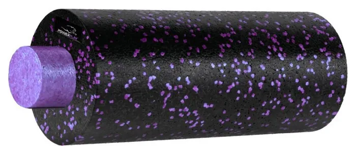 Массажний ролик (ролер) гладкий PowerPlay PP-4348 2 in 1 EPP Foam Roller Чорно/Фіолетовий (33x14см.)