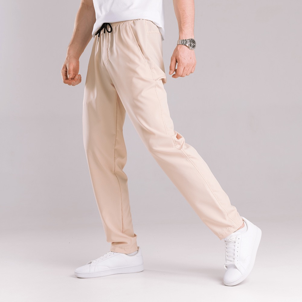 Чоловічі легкі весняні штани вільного крою бежеві Pobedov Aero, укр, укр