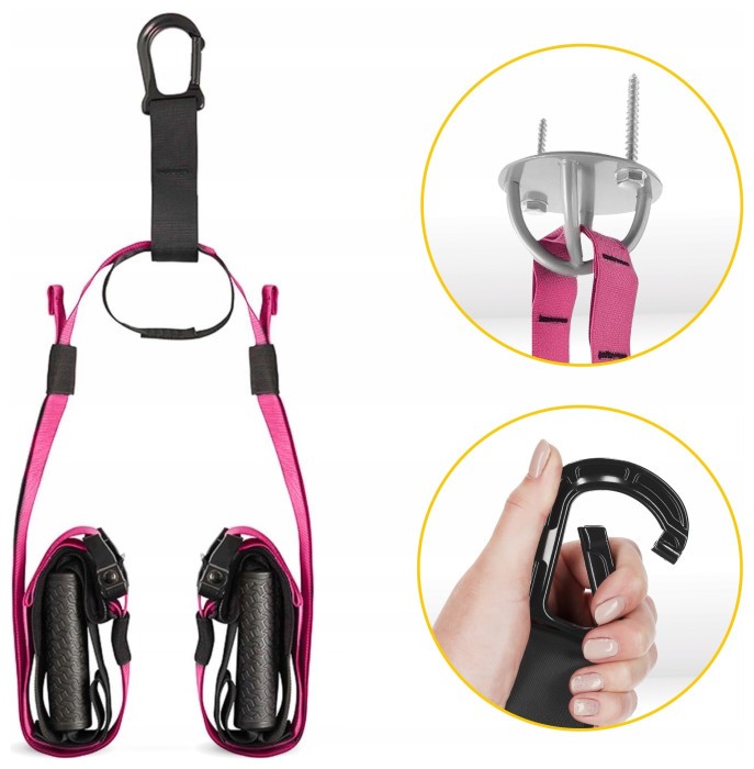 Петлі для функціонального тренінгу 4FIZJO підвісна система Black/Pink (P-5907739314109)