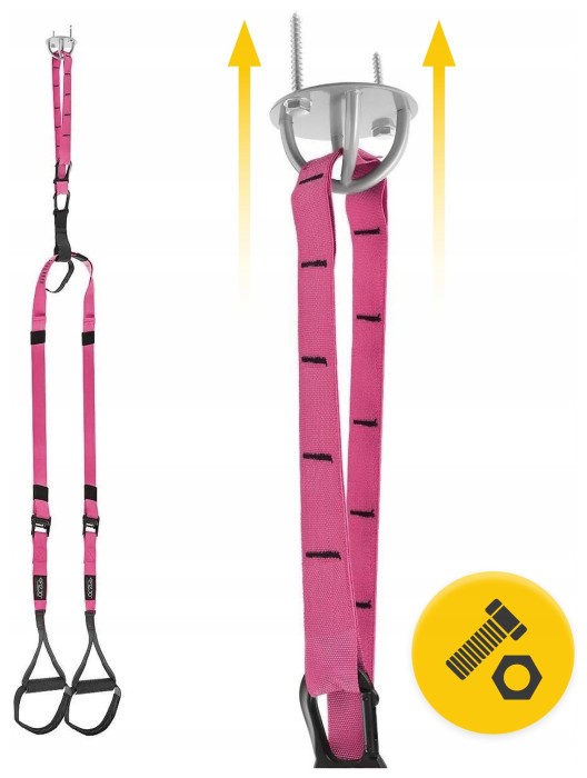Петлі для функціонального тренінгу 4FIZJO підвісна система Black/Pink (P-5907739314109)