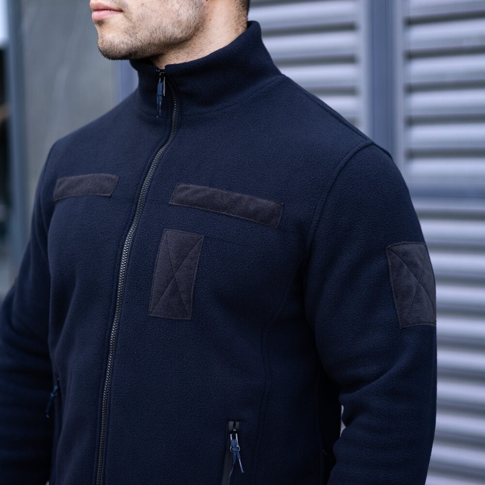 Толстовка флісова Pobedov Voin з липучками Темно-синій M BLto2 541Mdb