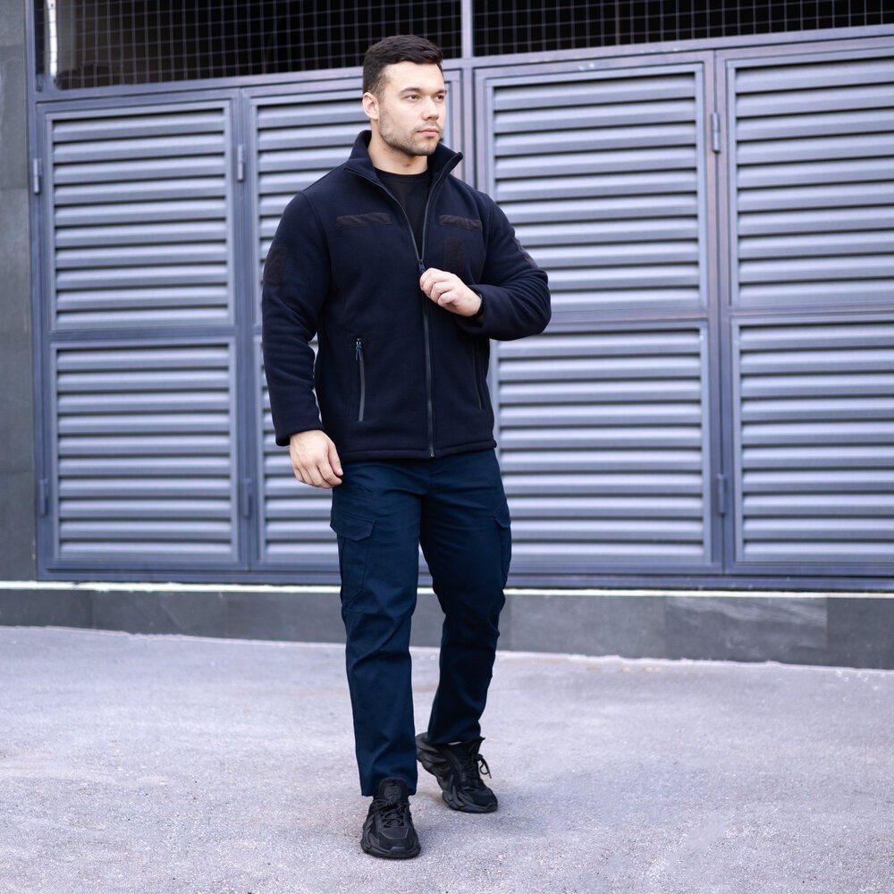 Толстовка флісова Pobedov Voin з липучками Темно-синій M BLto2 541Mdb