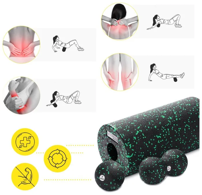 Масажний набір Cornix (Ball 8 см, Duoball 8 х 16 см та Foam Roller 30 х 15 см) XR-0079