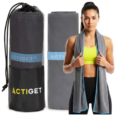 Рушник спортивний Actiget 180 x 100 см з мікрофібри ACT0190 Dark Grey