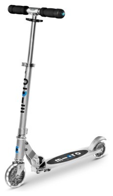 Самокат MICRO серии Sprite LED - Матовый серебристый самокат MICRO серии Sprite LED