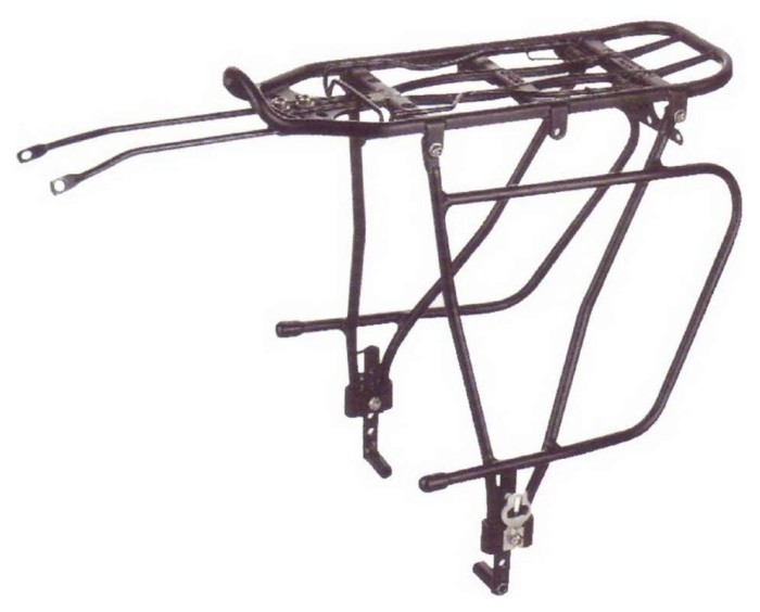 Багажник алюм. під диск. гальм. та сумку штани KAIWEI KW-680-09 (чорний), укр, укр