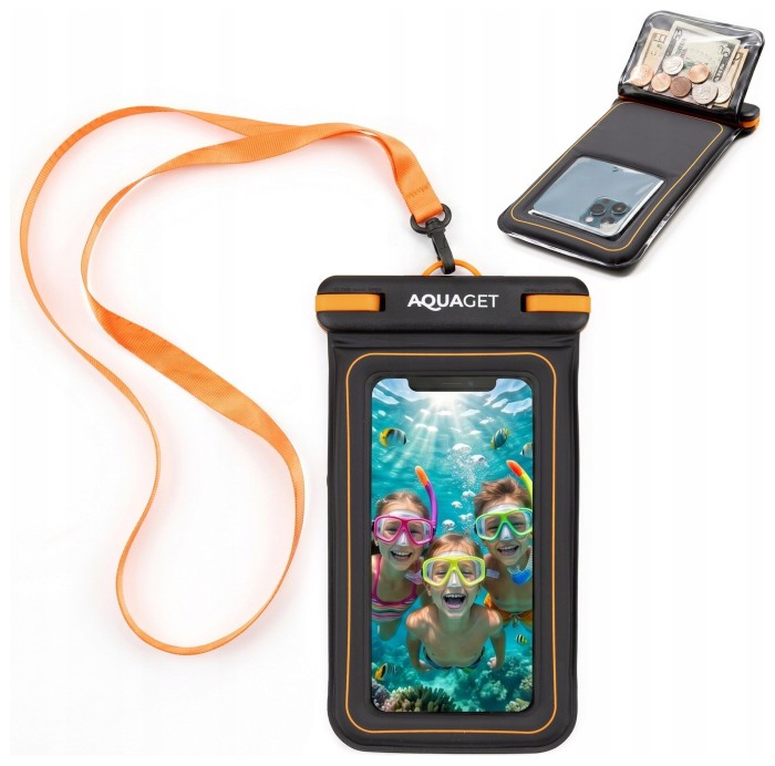 Чохол водонепроникний Aquaget для телефона AQ0027 Black/Orange