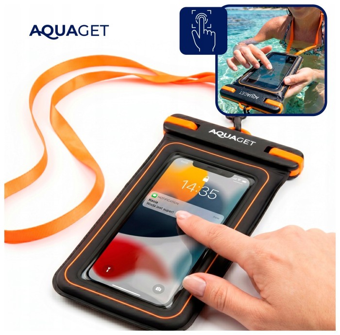 Чохол водонепроникний Aquaget для телефона AQ0027 Black/Orange