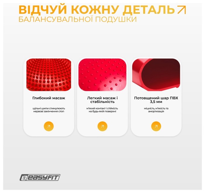Балансировочная массажная подушка EasyFit Красный