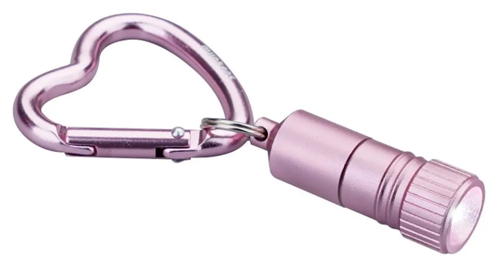 Munkees 10881 брелок-ліхтарик Mini LED Flashlight with Heart-Carabiner pink (10881-PK)