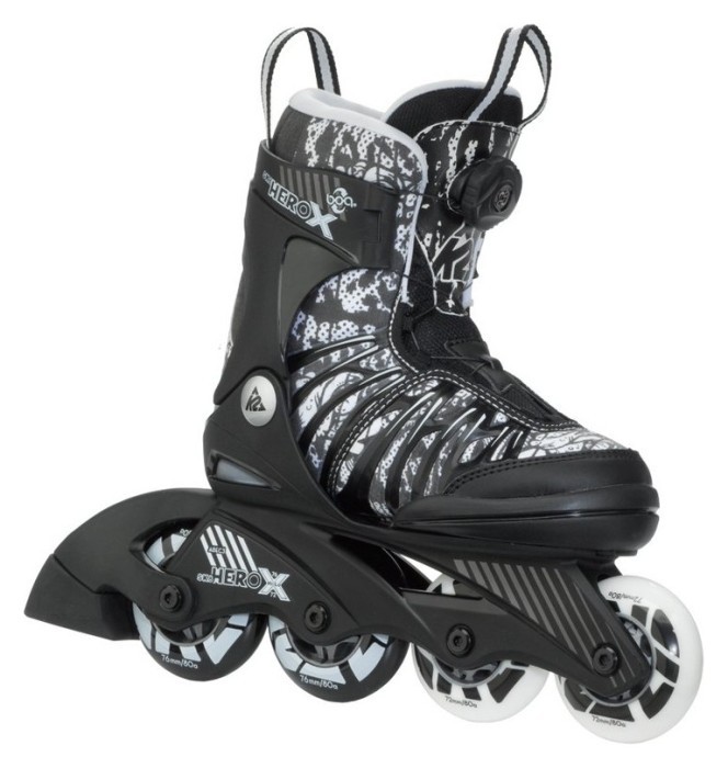 Роликові коньки дитячі K2 SK8 HERO X BOA S (29-34) 170-205мм Black/grey (3050207) O, укр, укр