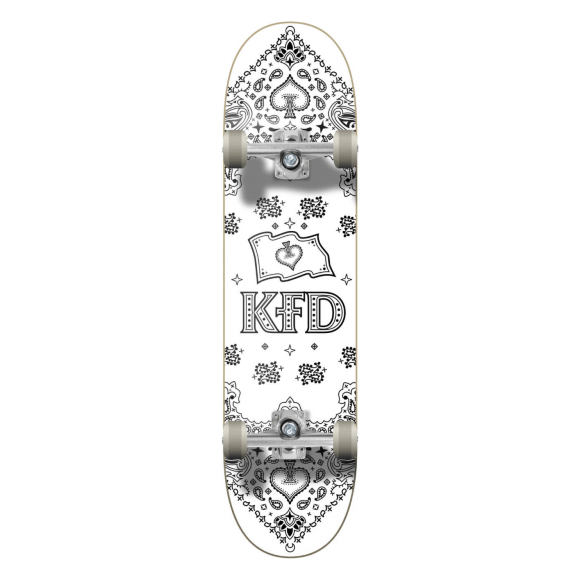 KFD скейтборд Bandana Complete Skateboard 8" - White