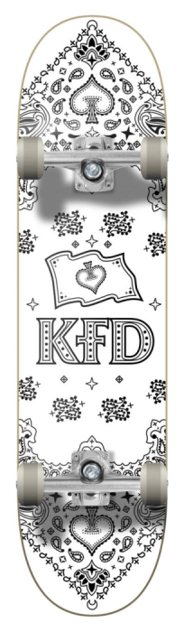 KFD Скейтборд Bandana Complete Skateboard 8" - White, укр, укр