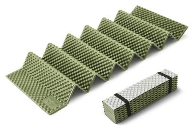 Килимок туристичний складаний одномісний IXPE Naturehike CNK2450WS044 з алюмінієвою плівкою, 195x60x1.8 см, оливковий