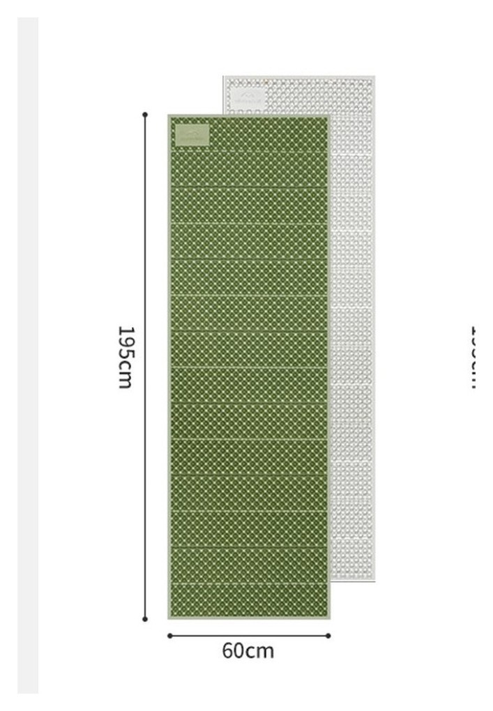 Килимок туристичний складаний одномісний IXPE Naturehike CNK2450WS044 з алюмінієвою плівкою, 195x60x1.8 см, оливковий