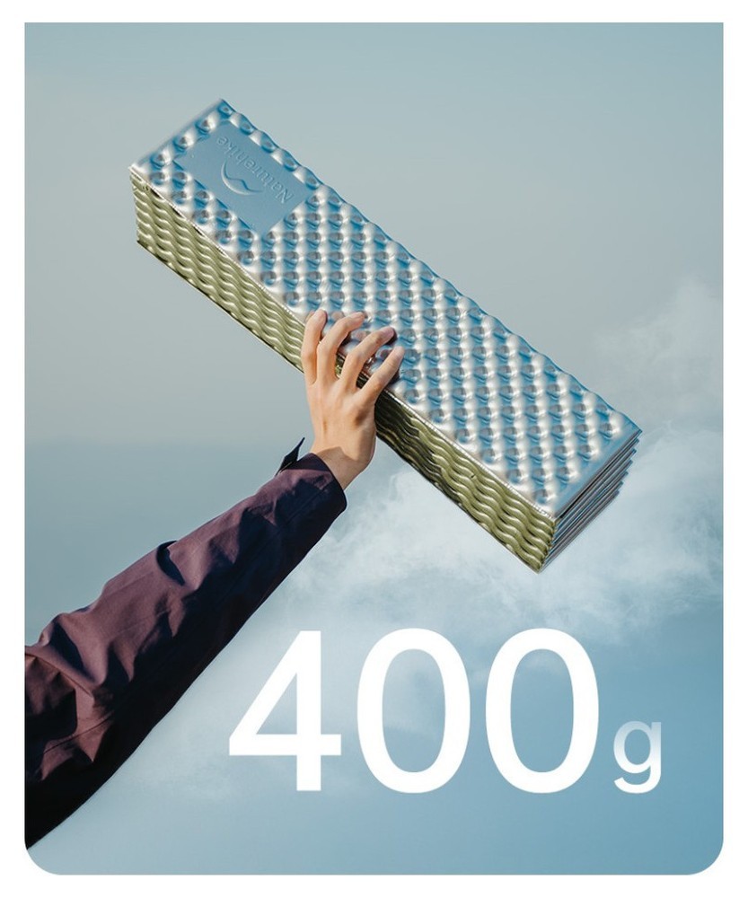 Килимок туристичний складаний одномісний IXPE Naturehike CNK2450WS044 з алюмінієвою плівкою, 195x60x1.8 см, оливковий, укр, укр