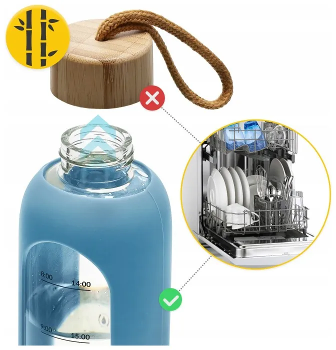 Бутылка для воды спортивная 4FIZJO 1000 мл стеклянная Blue (P-5905973403894)