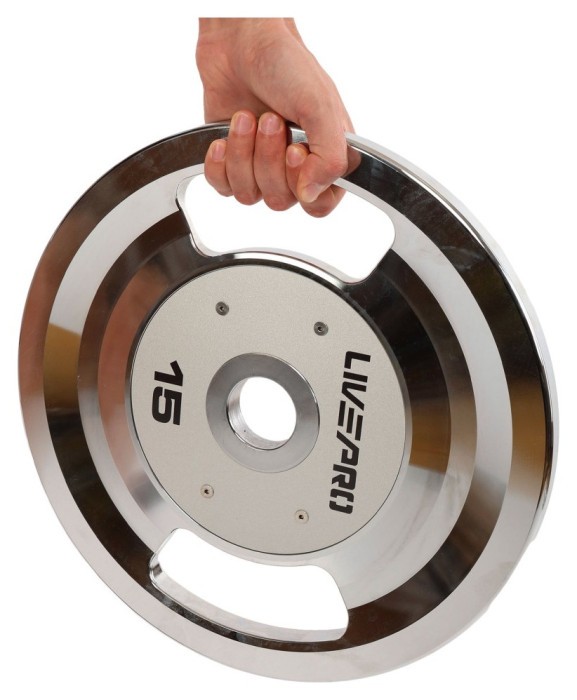 ББлини диски стальные 2 Handle металлическая втулка LiveUp LP8338-15 ø51мм 15кг серый