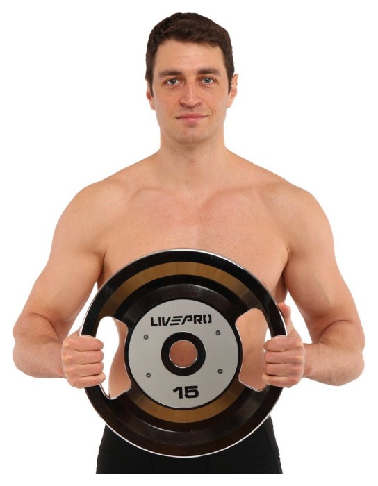 ББлини диски стальные 2 Handle металлическая втулка LiveUp LP8338-15 ø51мм 15кг серый